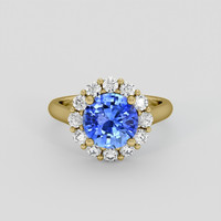 2.70 Ct. Blue Sapphire Ring, 18K Yellow Gold 1