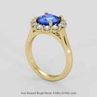 2.70 Ct. Blue Sapphire Ring, 18K Yellow Gold 2