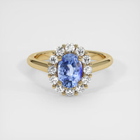 1.22 Ct. Blue Sapphire Ring, 18K Yellow Gold 1