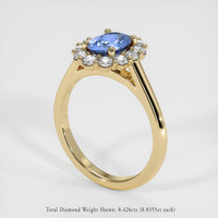 1.22 Ct. Blue Sapphire Ring, 18K Yellow Gold 2