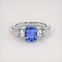 2.08 Ct. Blue Sapphire Ring, Platinum 950 1