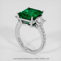6.64 Ct. Emerald Ring, Platinum 950 2