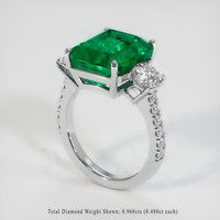 6.78 Ct. Emerald Ring, Platinum 950 2