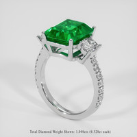 6.54 Ct. Emerald Ring, Platinum 950 2