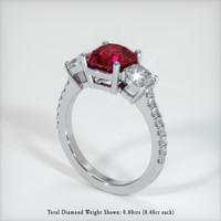 2.17 Ct. Ruby Ring, Platinum 950 2