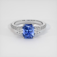 3.11 Ct. Blue Sapphire Ring, Platinum 950 1