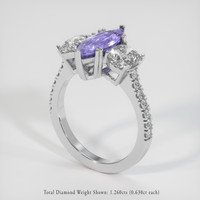 1.72 Ct. Purple Sapphire Ring, Platinum 950 2