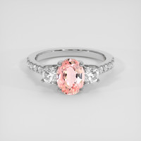 1.62 Ct. Padparadscha Sapphire Ring, Platinum 950 1
