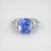 7.10 Ct. Blue Sapphire Ring, Platinum 950 1