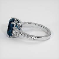 4.65 Ct. Greenish Blue Sapphire Ring, Platinum 950 4