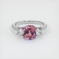 2.12 Ct. Purplish Pink Sapphire Ring, Platinum 950 1