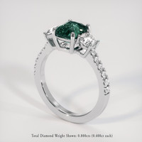 2.02 Ct. Greenish Blue Sapphire Ring, Platinum 950 2