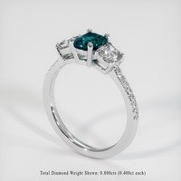 0.82 Ct. Sapphire Ring, Platinum 950 2
