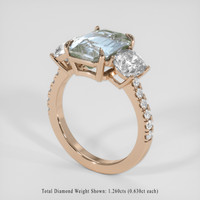 4.55 Ct. Greenish Blue Sapphire Ring, 14K Rose Gold 2
