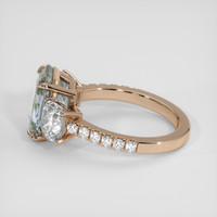 4.55 Ct. Greenish Blue Sapphire Ring, 14K Rose Gold 4