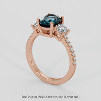 2.20 Ct. Greenish Blue Sapphire Ring, 14K Rose Gold 2