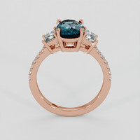 2.20 Ct. Greenish Blue Sapphire Ring, 14K Rose Gold 3
