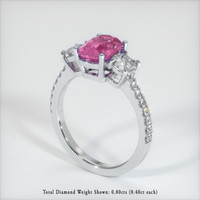 1.80 Ct. Pink Sapphire Ring, 10K White Gold 2