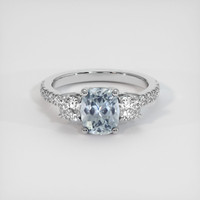 1.64 Ct. Greyish Blue Sapphire Ring, 10K White Gold 1