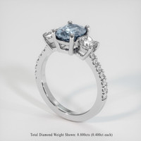 1.64 Ct. Greyish Blue Sapphire Ring, 10K White Gold 2
