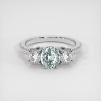 1.06 Ct. Greyish Blue Sapphire Ring, 10K White Gold 1
