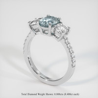 1.06 Ct. Greyish Blue Sapphire Ring, 10K White Gold 2