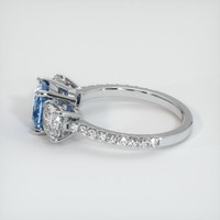 1.21 Ct. Greenish Blue Sapphire Ring, 14K White Gold 4