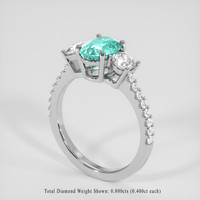 1.48 Ct. Greenish Blue Paraiba Tourmaline Ring, 14K White Gold 2