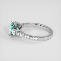 1.48 Ct. Greenish Blue Paraiba Tourmaline Ring, 14K White Gold 4