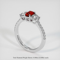 0.63 Ct. Ruby Ring, 14K White Gold 2