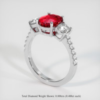 2.08 Ct. Ruby Ring, 14K White Gold 2