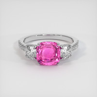 3.58 Ct. Pink Sapphire Ring, 14K White Gold 1