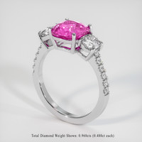 3.58 Ct. Pink Sapphire Ring, 14K White Gold 2