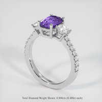 1.76 Ct. Purple Sapphire Ring, 14K White Gold 2