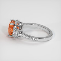 3.65 Ct. Padparadscha Sapphire Ring, 14K White Gold 4