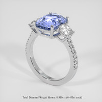 4.53 Ct. Blue Sapphire Ring, 14K White Gold 2