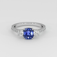 1.80 Ct. Blue Sapphire Ring, 14K White Gold 1