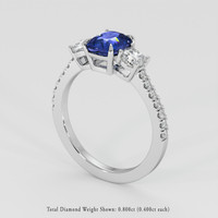 1.80 Ct. Blue Sapphire Ring, 14K White Gold 2