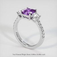 2.06 Ct. Purple Sapphire Ring, 14K White Gold 2
