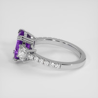 3.02 Ct. Purple Sapphire Ring, 14K White Gold 4