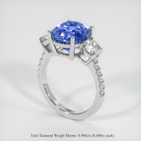 7.10 Ct. Sapphire Ring, 14K White Gold 2