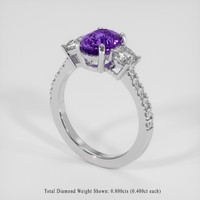 2.13 Ct. Purple Sapphire Ring, 14K White Gold 2