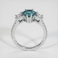 2.17 Ct. Greenish Blue Sapphire Ring, 14K White Gold 3