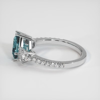 2.17 Ct. Greenish Blue Sapphire Ring, 14K White Gold 4