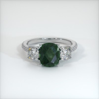 2.22 Ct. Green Sapphire Ring, 14K White Gold 1