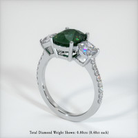 2.22 Ct. Green Sapphire Ring, 14K White Gold 2