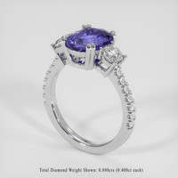 2.90 Ct. Purplish Blue Sapphire Ring, 14K White Gold 2