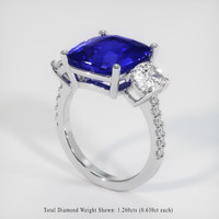 7.64 Ct. Sapphire Ring, 18K White Gold 2