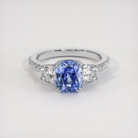 2.93 Ct. Blue Sapphire Ring, 18K White Gold 1