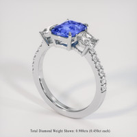 2.08 Ct. Blue Sapphire Ring, 18K White Gold 2